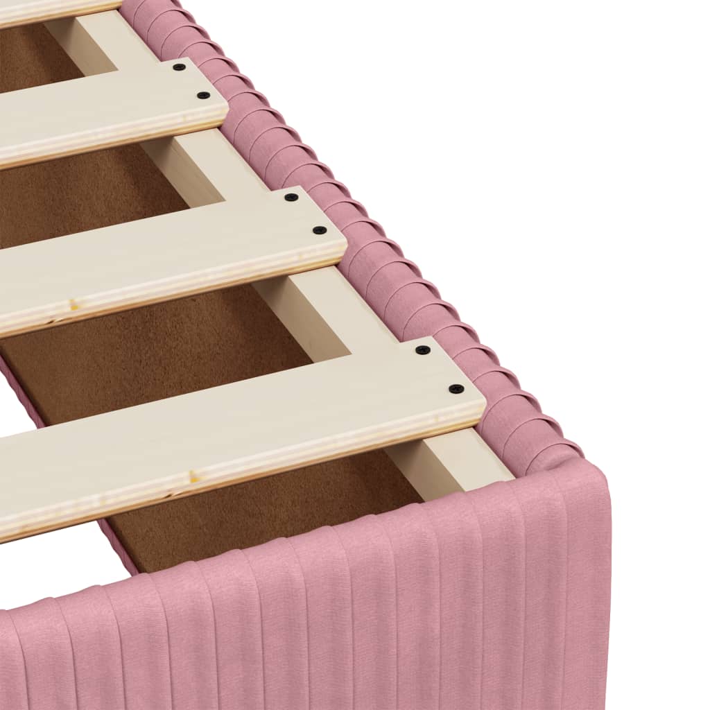 Boxspring met matras fluweel roze 120x200 cm