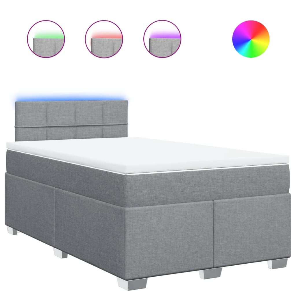Boxspring met matras stof lichtgrijs 120x190 cm
