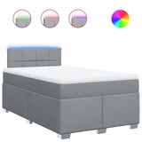 Boxspring met matras stof lichtgrijs 120x190 cm