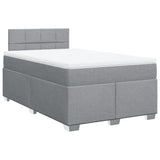 Boxspring met matras stof lichtgrijs 120x190 cm