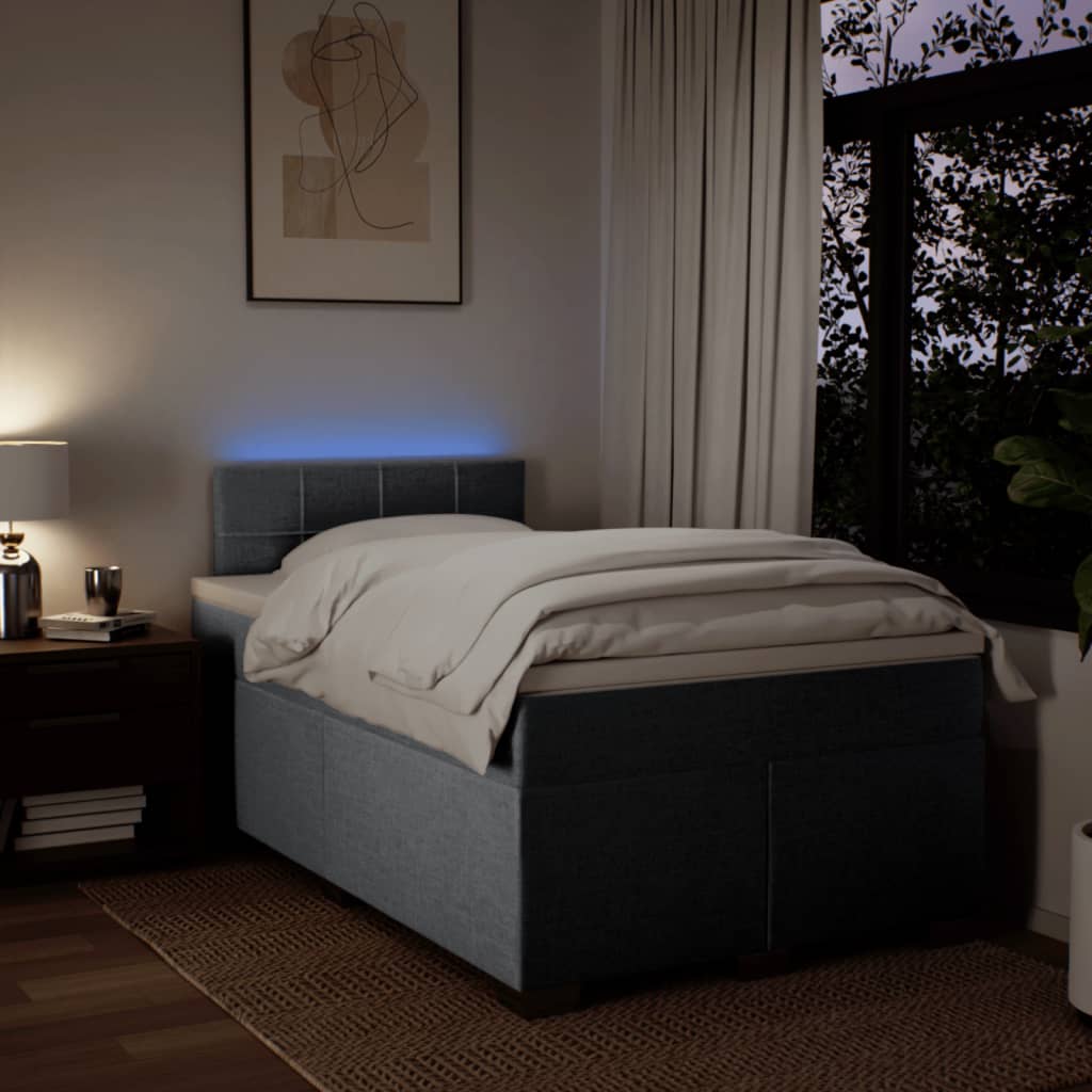 Boxspring met matras stof lichtgrijs 120x190 cm