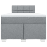 Boxspring met matras stof lichtgrijs 120x190 cm