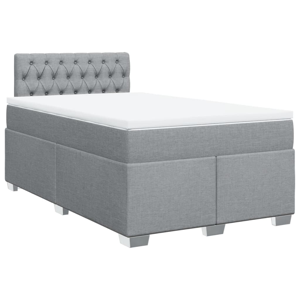 Boxspring met matras stof lichtgrijs 120x190 cm