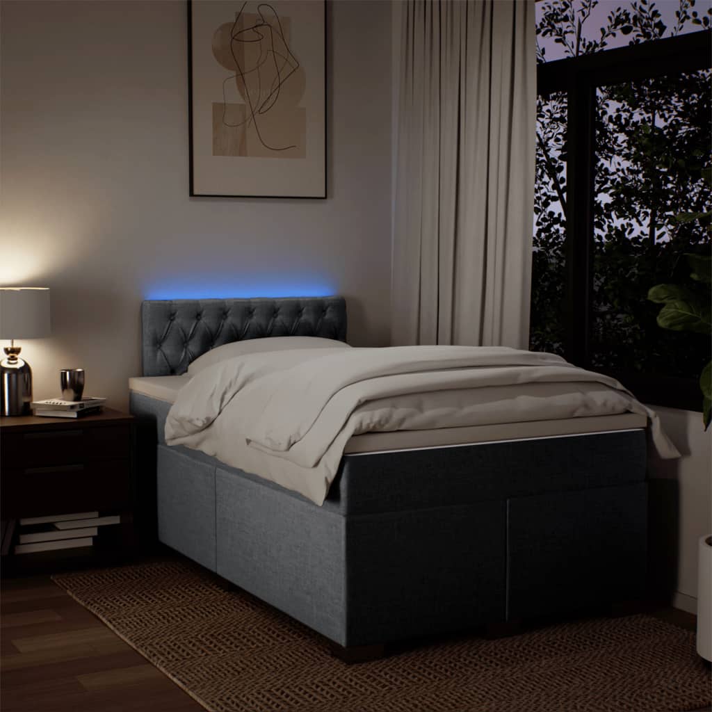 Boxspring met matras stof lichtgrijs 120x190 cm