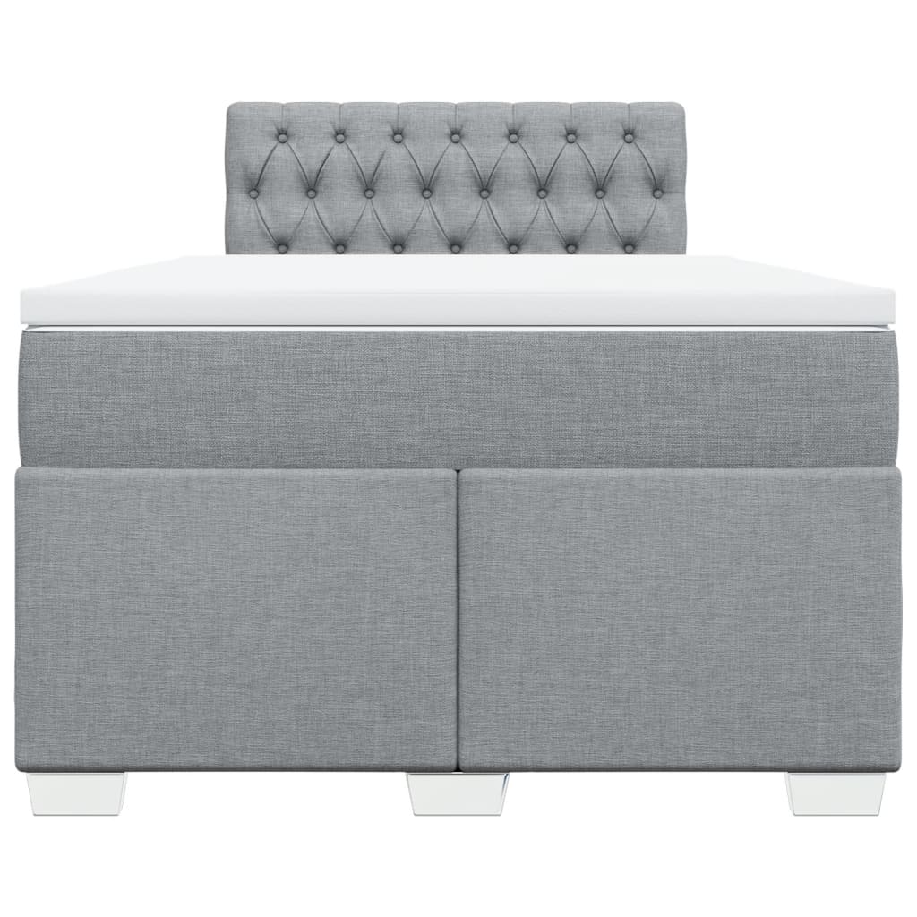 Boxspring met matras stof lichtgrijs 120x190 cm