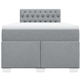 Boxspring met matras stof lichtgrijs 120x190 cm
