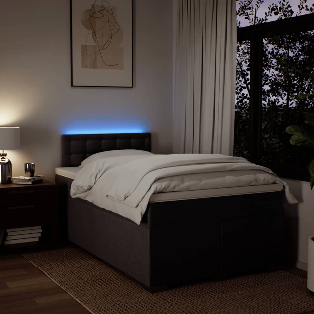 Boxspring met matras stof donkerbruin 120x190 cm