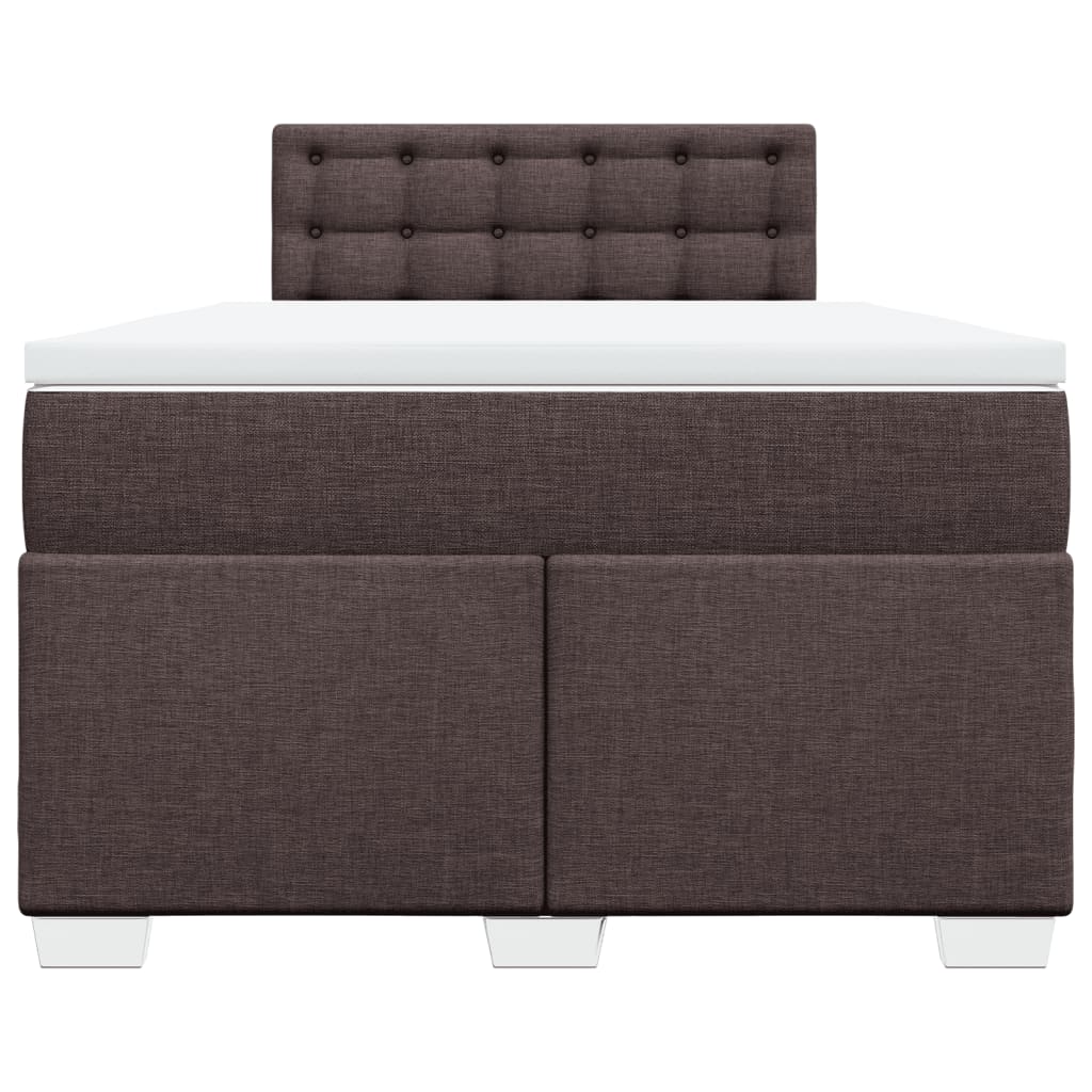 Boxspring met matras stof donkerbruin 120x190 cm