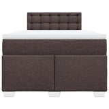 Boxspring met matras stof donkerbruin 120x190 cm