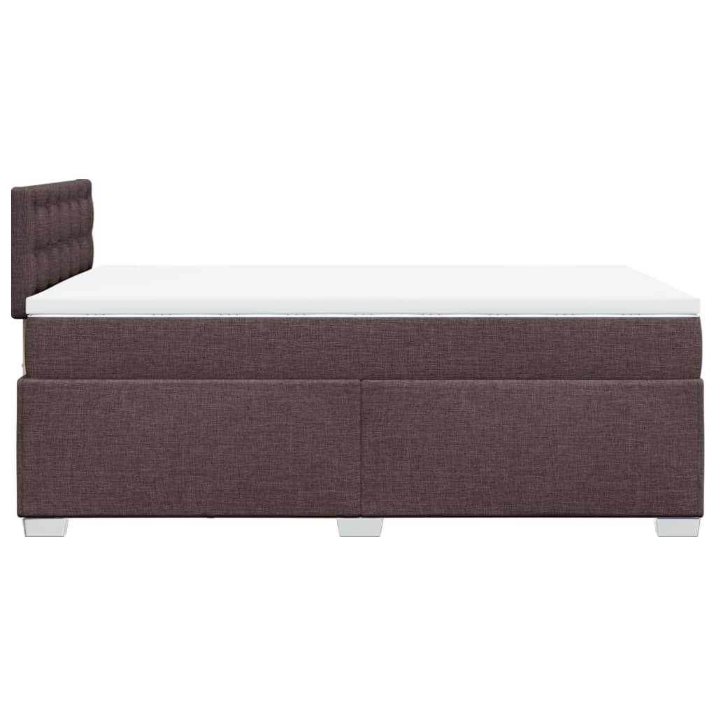 Boxspring met matras stof donkerbruin 120x190 cm