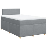 Boxspring met matras stof lichtgrijs 120x190 cm
