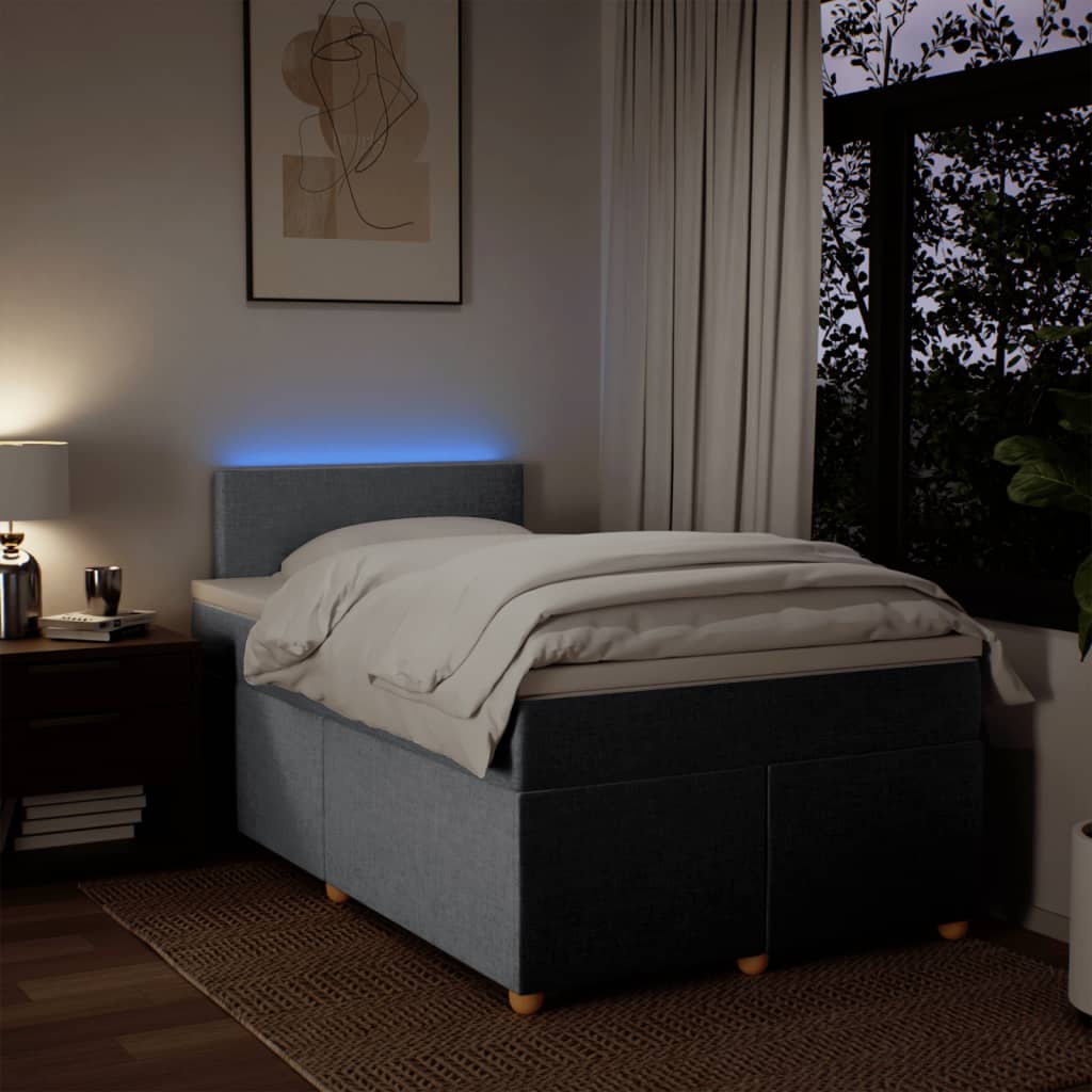 Boxspring met matras stof lichtgrijs 120x190 cm