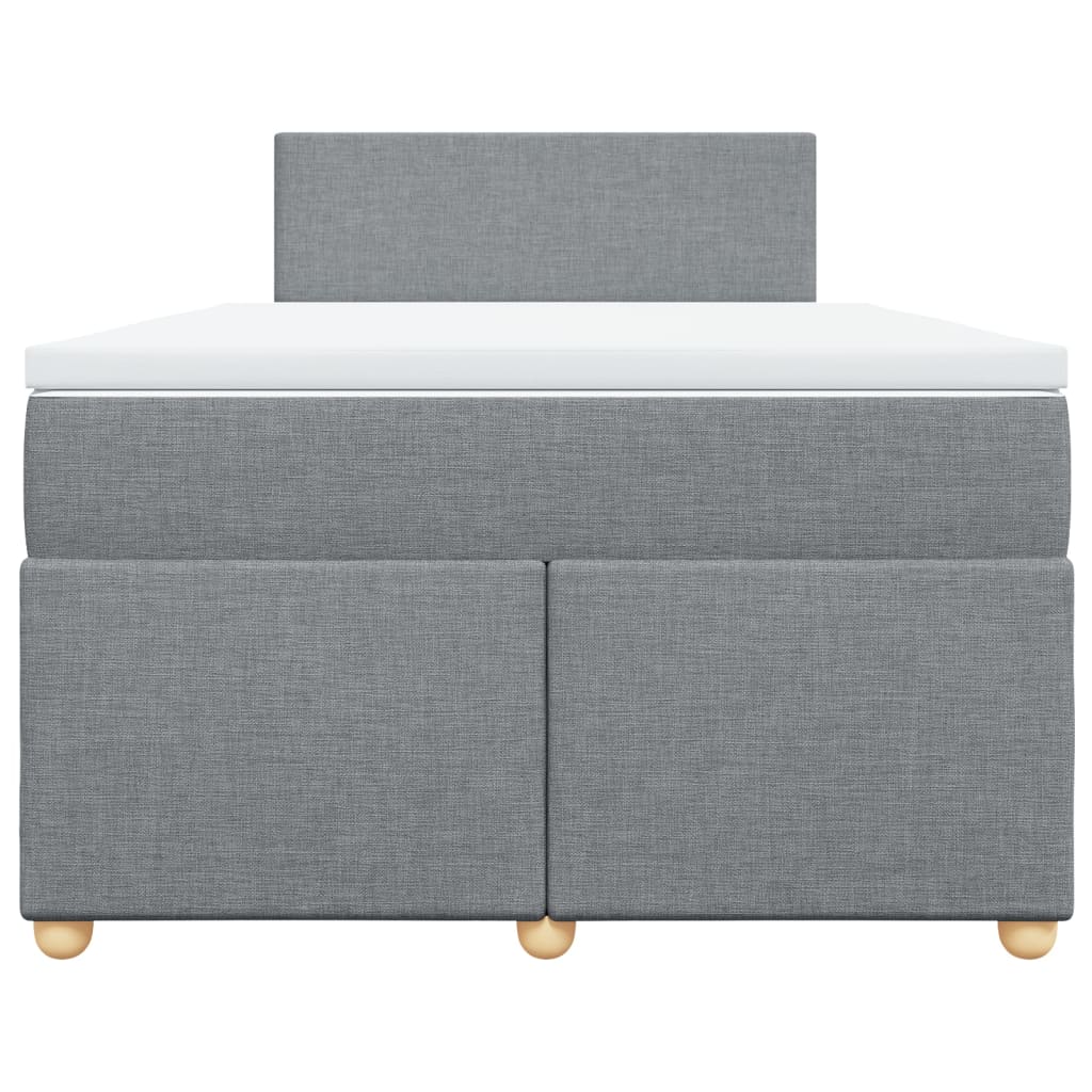 Boxspring met matras stof lichtgrijs 120x190 cm
