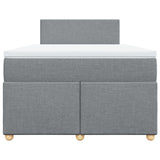 Boxspring met matras stof lichtgrijs 120x190 cm