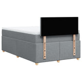Boxspring met matras stof lichtgrijs 120x190 cm