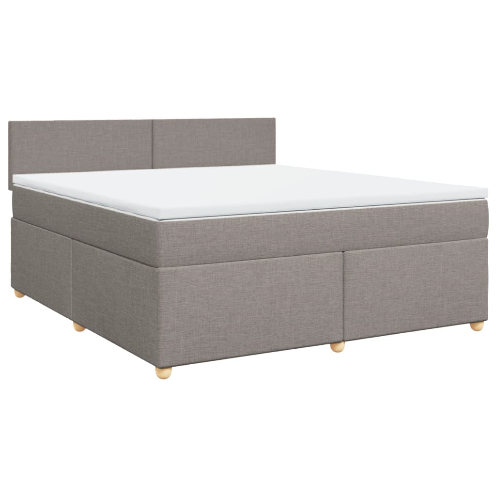 Boxspring met matras stof taupe 180x200 cm