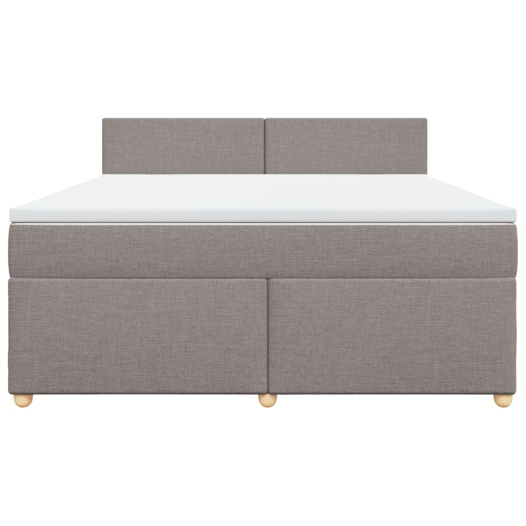 Boxspring met matras stof taupe 180x200 cm