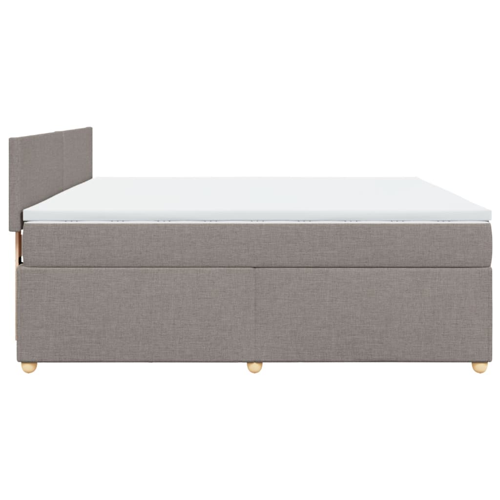 Boxspring met matras stof taupe 180x200 cm