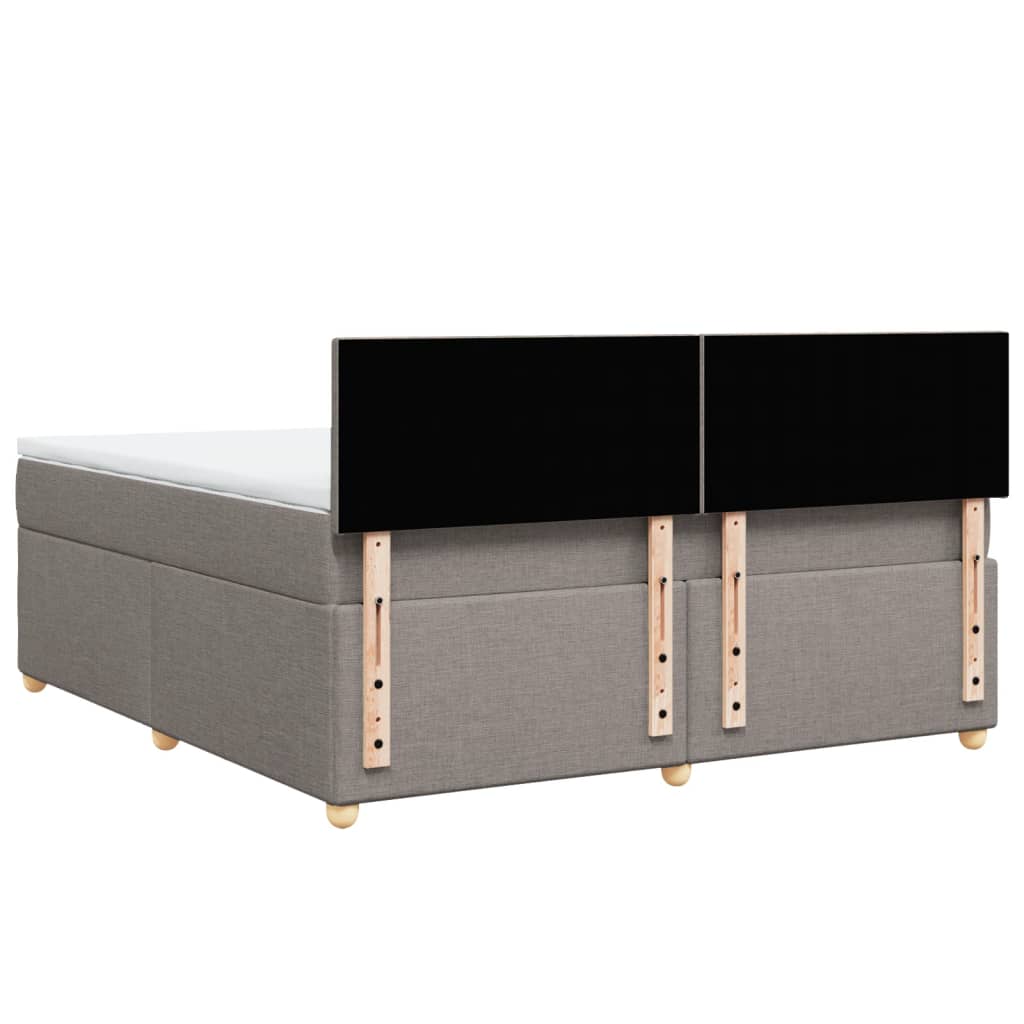 Boxspring met matras stof taupe 180x200 cm