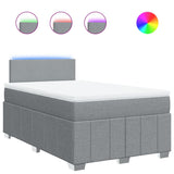 Boxspring met matras stof lichtgrijs 120x190 cm