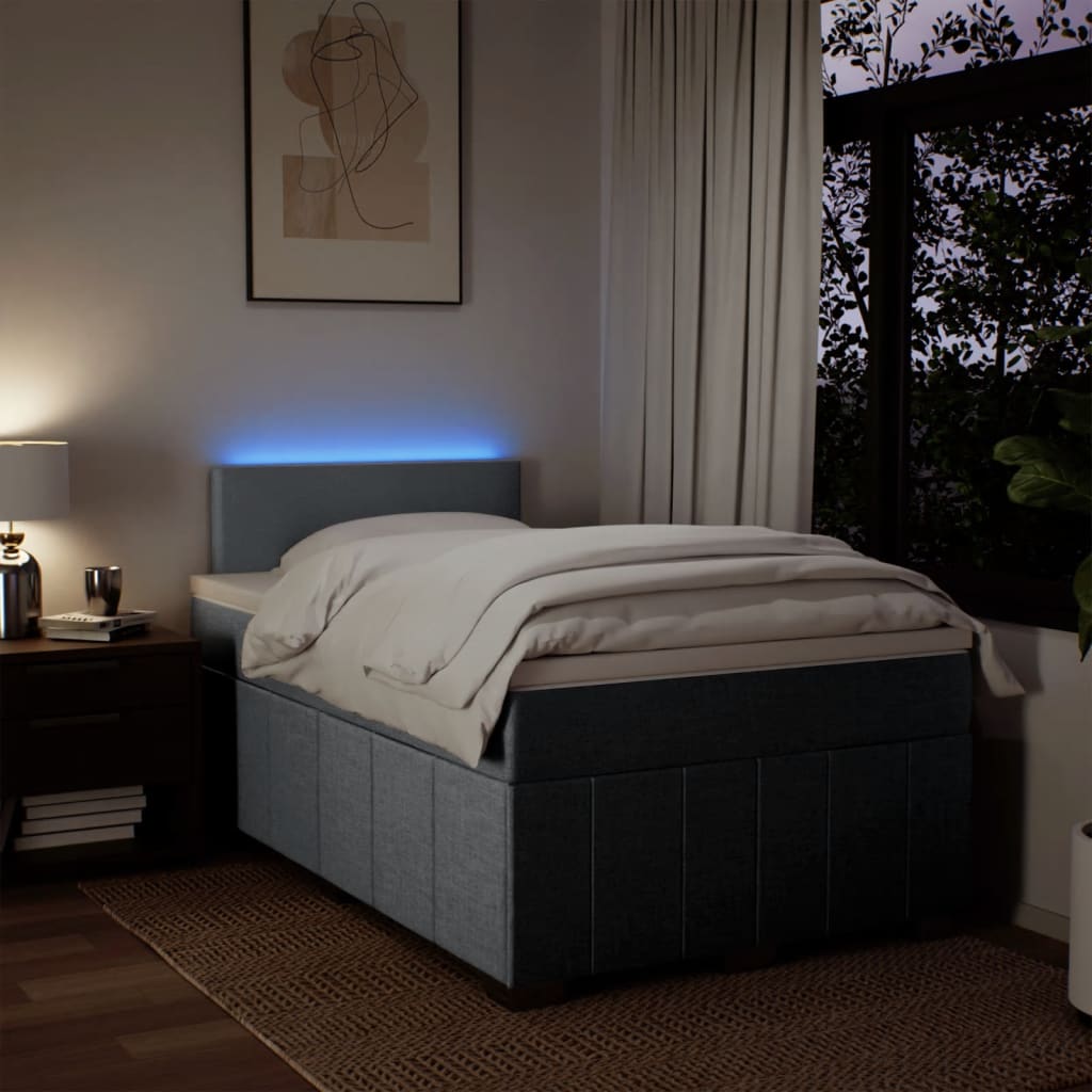 Boxspring met matras stof lichtgrijs 120x190 cm