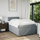 Boxspring met matras stof lichtgrijs 120x190 cm