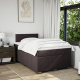 Boxspring met matras stof donkerbruin 120x190 cm