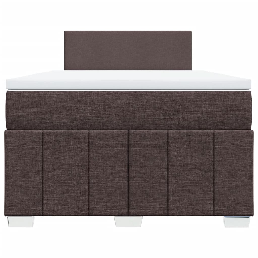 Boxspring met matras stof donkerbruin 120x190 cm