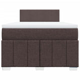 Boxspring met matras stof donkerbruin 120x190 cm