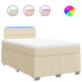 Boxspring met matras stof crèmekleurig 120x190 cm