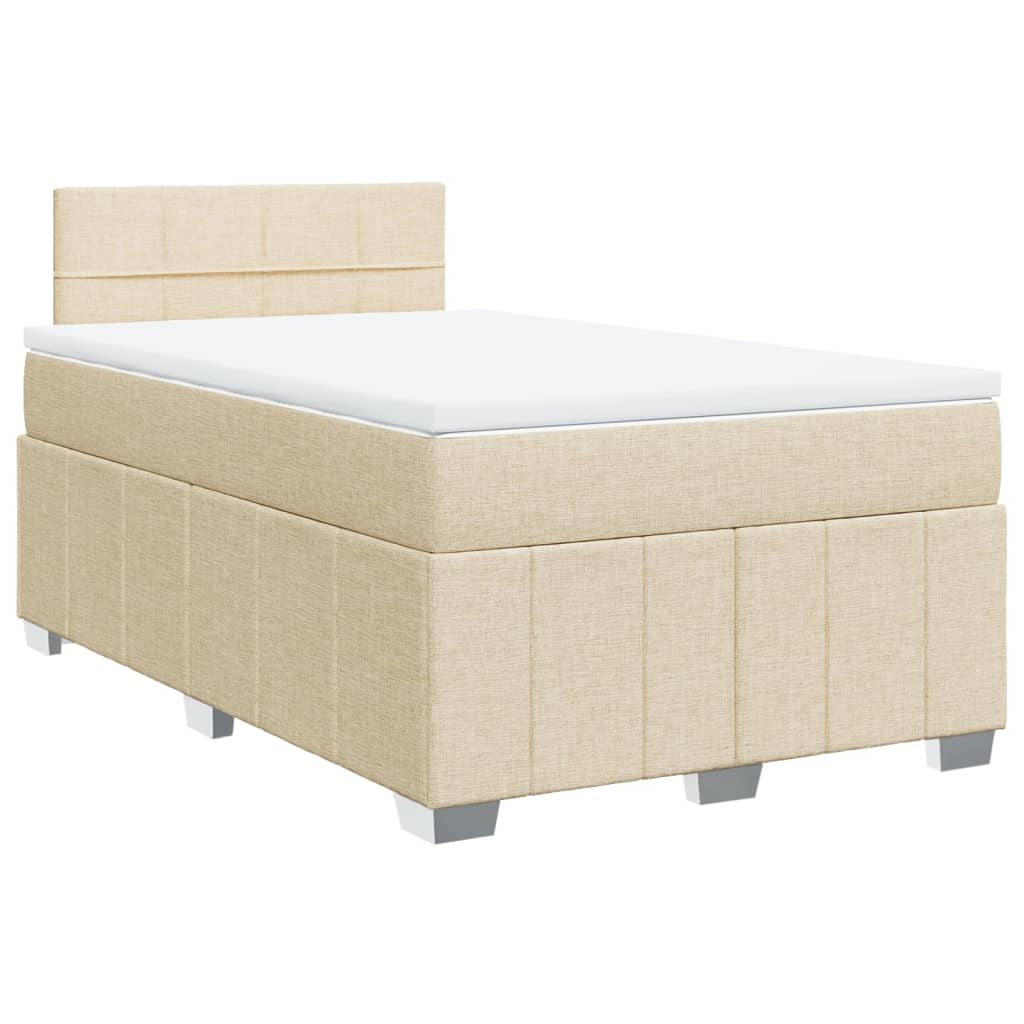 Boxspring met matras stof crèmekleurig 120x190 cm