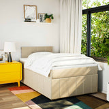 Boxspring met matras stof crèmekleurig 120x190 cm