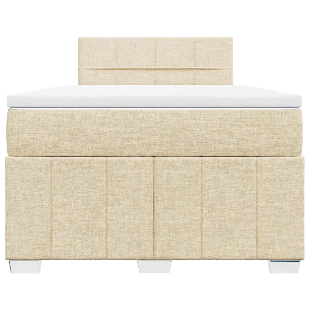 Boxspring met matras stof crèmekleurig 120x190 cm