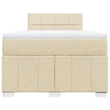 Boxspring met matras stof crèmekleurig 120x190 cm