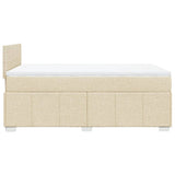 Boxspring met matras stof crèmekleurig 120x190 cm