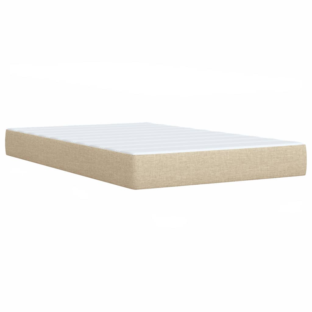 Boxspring met matras stof crèmekleurig 120x190 cm