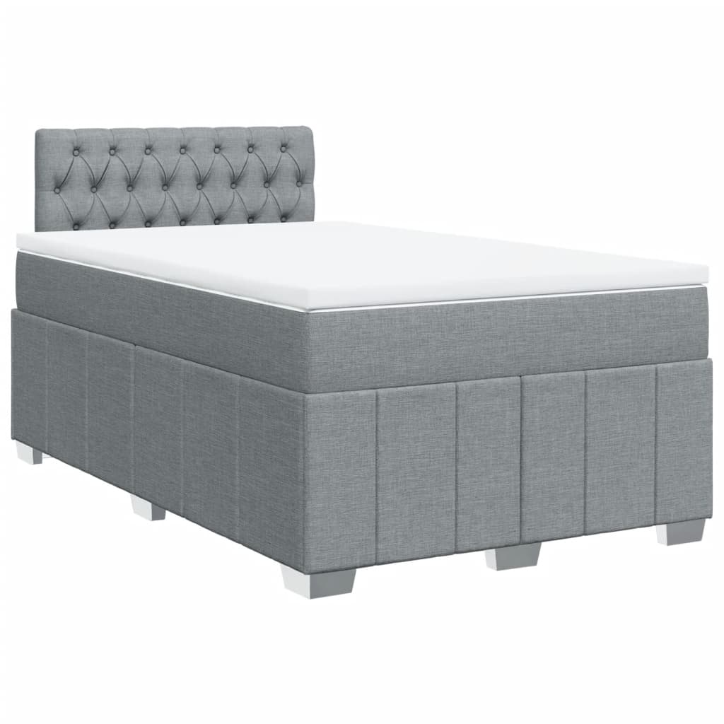 Boxspring met matras stof lichtgrijs 120x190 cm