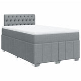 Boxspring met matras stof lichtgrijs 120x190 cm
