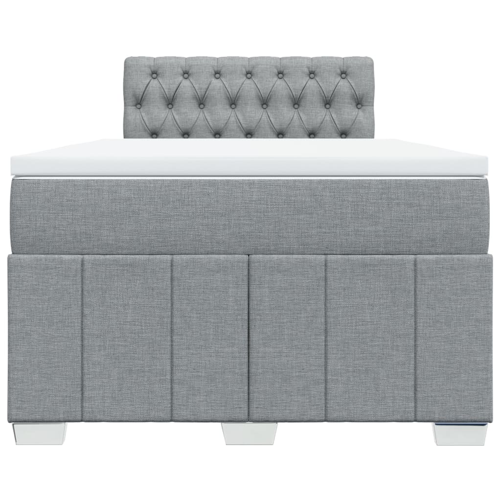 Boxspring met matras stof lichtgrijs 120x190 cm