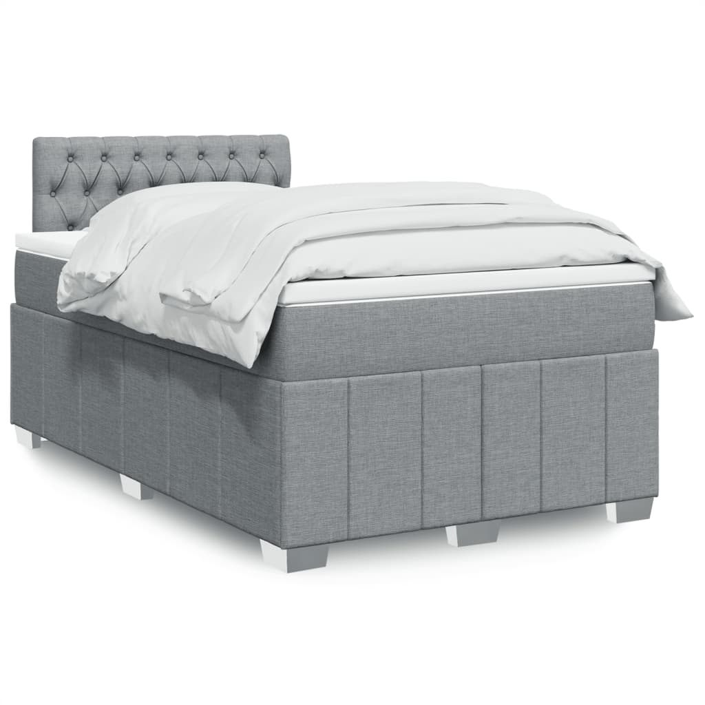Boxspring met matras stof lichtgrijs 120x190 cm