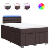 Boxspring met matras stof donkerbruin 120x190 cm