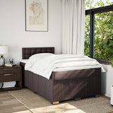 Boxspring met matras stof donkerbruin 120x190 cm
