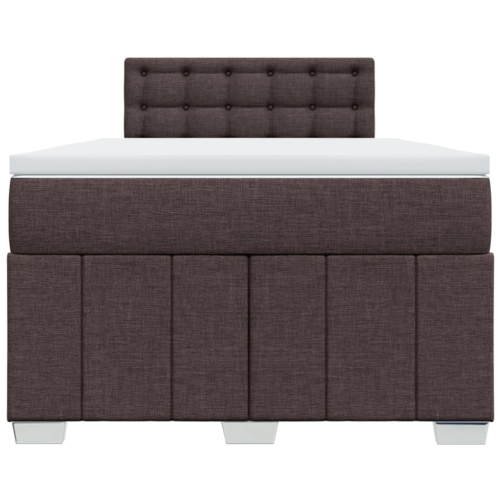 Boxspring met matras stof donkerbruin 120x190 cm