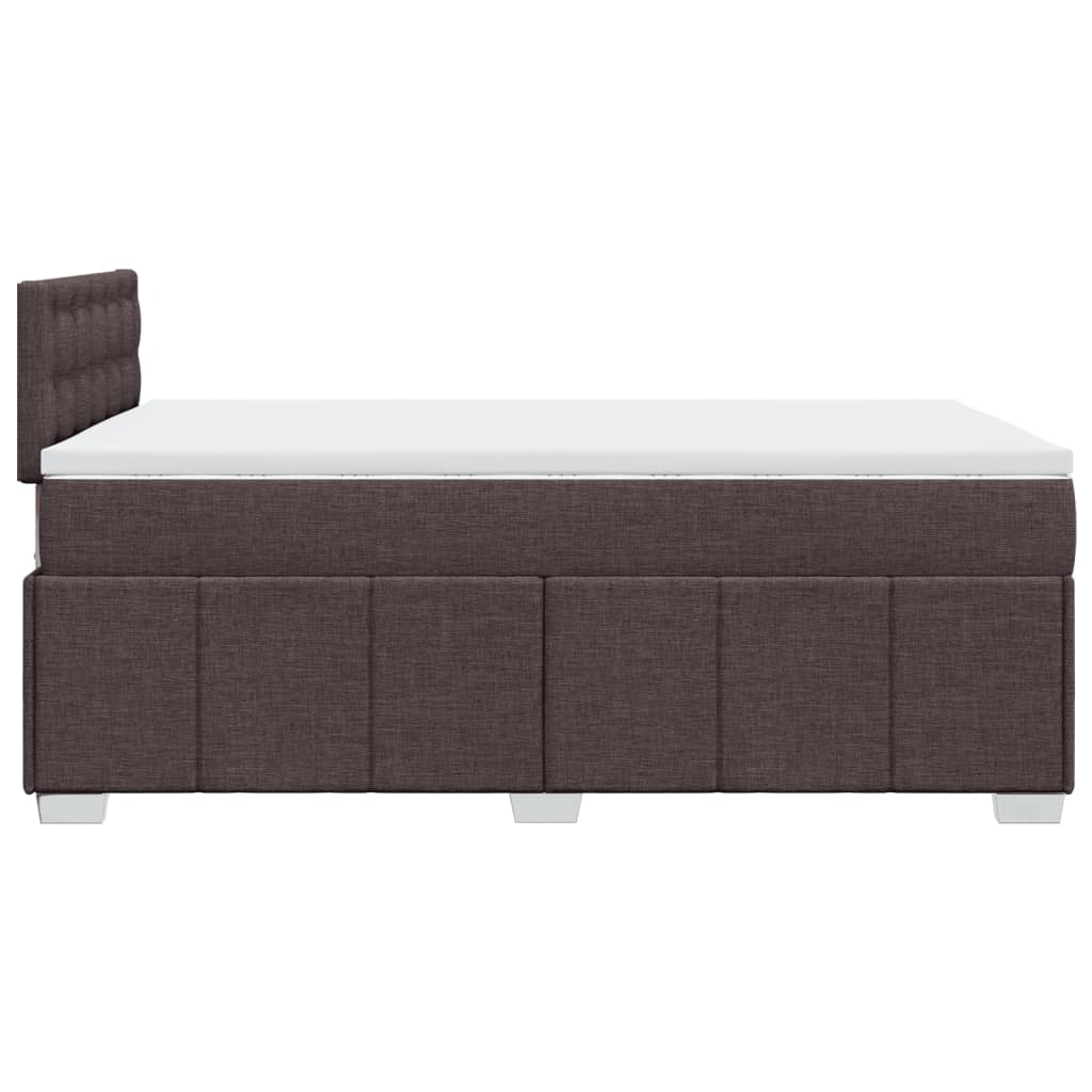 Boxspring met matras stof donkerbruin 120x190 cm