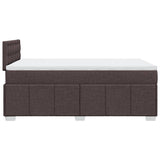 Boxspring met matras stof donkerbruin 120x190 cm
