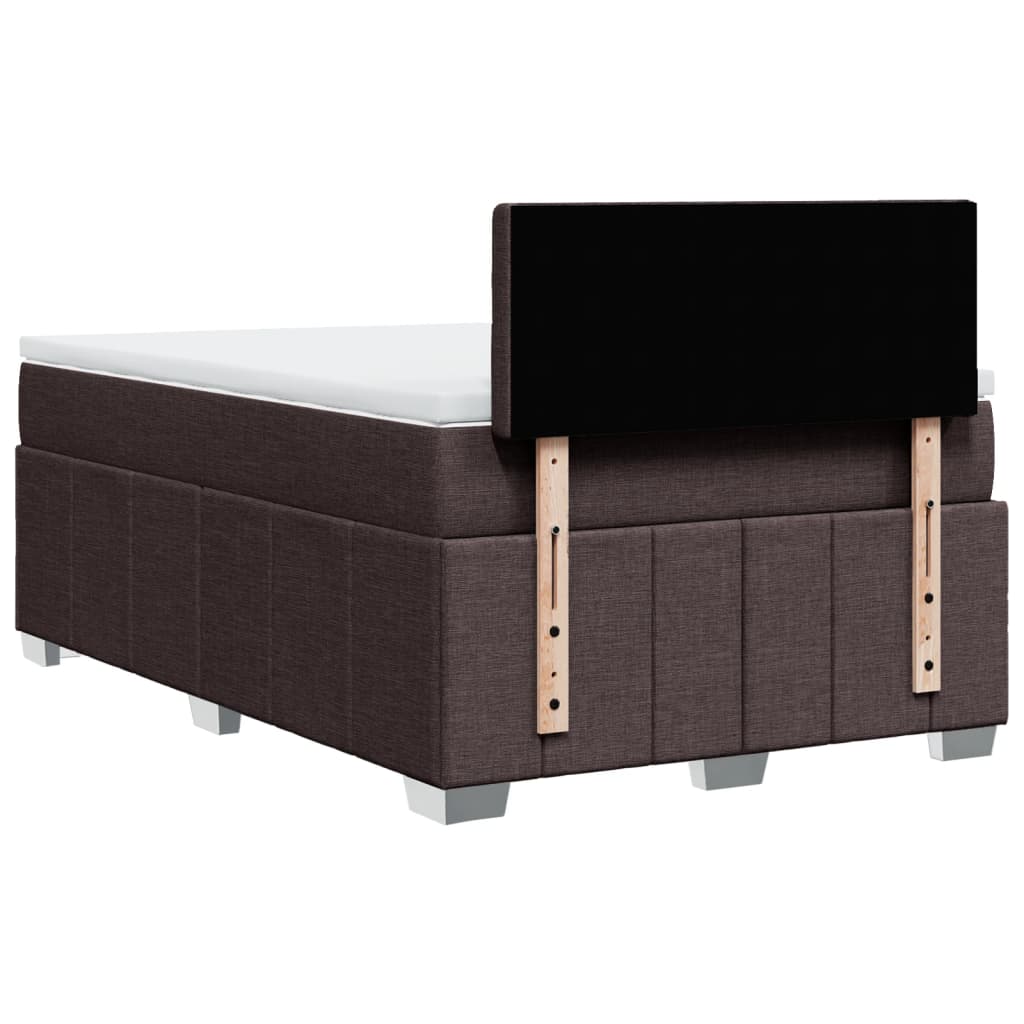 Boxspring met matras stof donkerbruin 120x190 cm