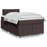Boxspring met matras stof donkerbruin 120x190 cm