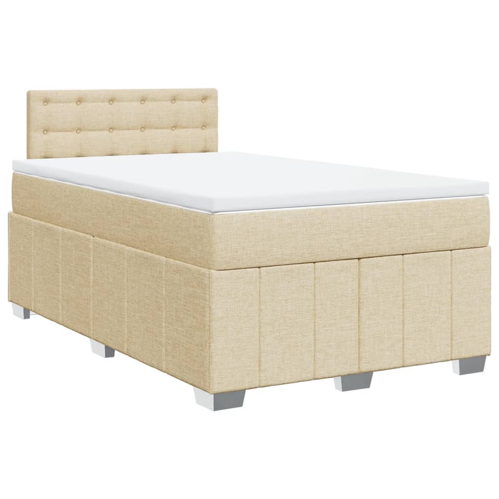 Boxspring met matras stof crèmekleurig 120x190 cm