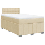 Boxspring met matras stof crèmekleurig 120x190 cm