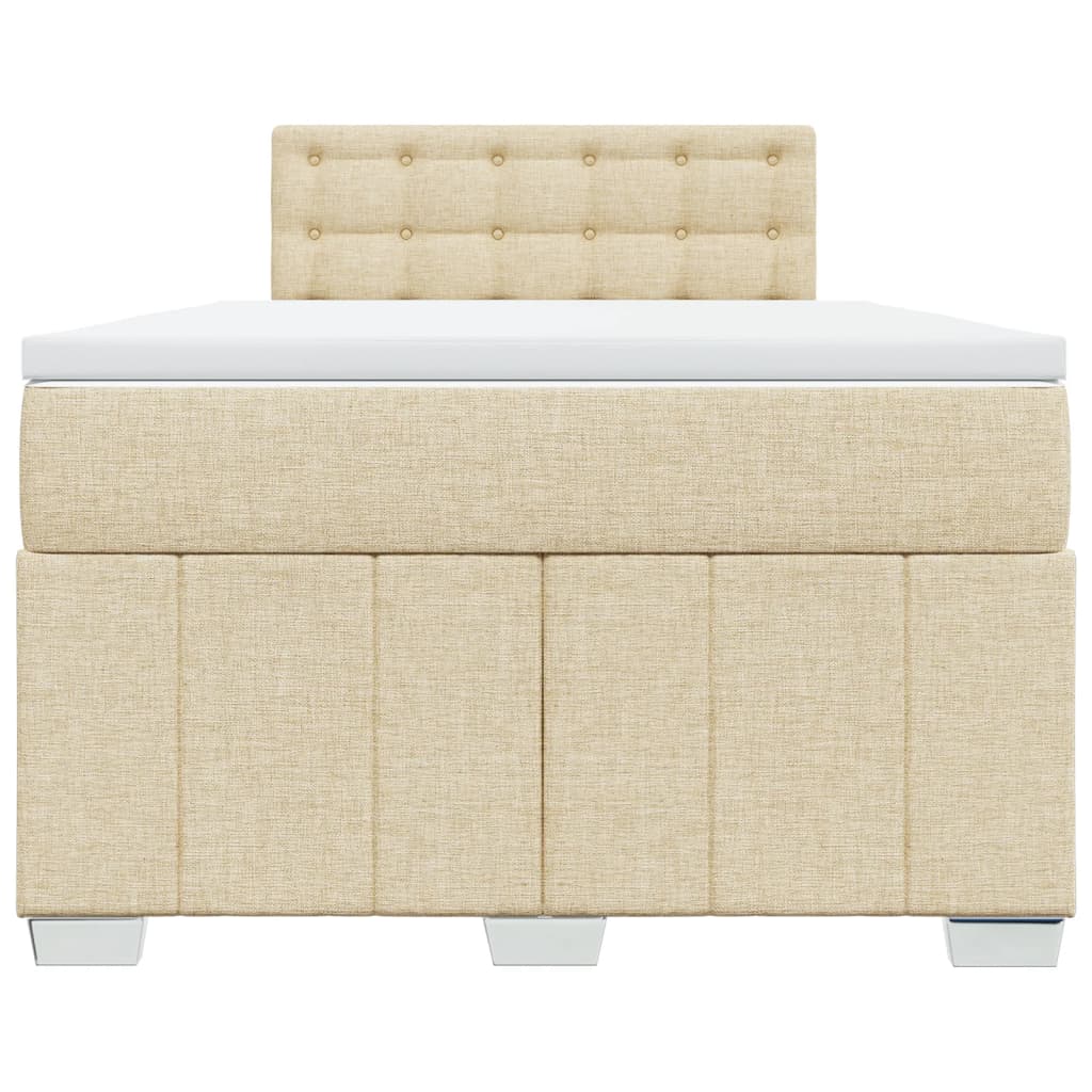 Boxspring met matras stof crèmekleurig 120x190 cm